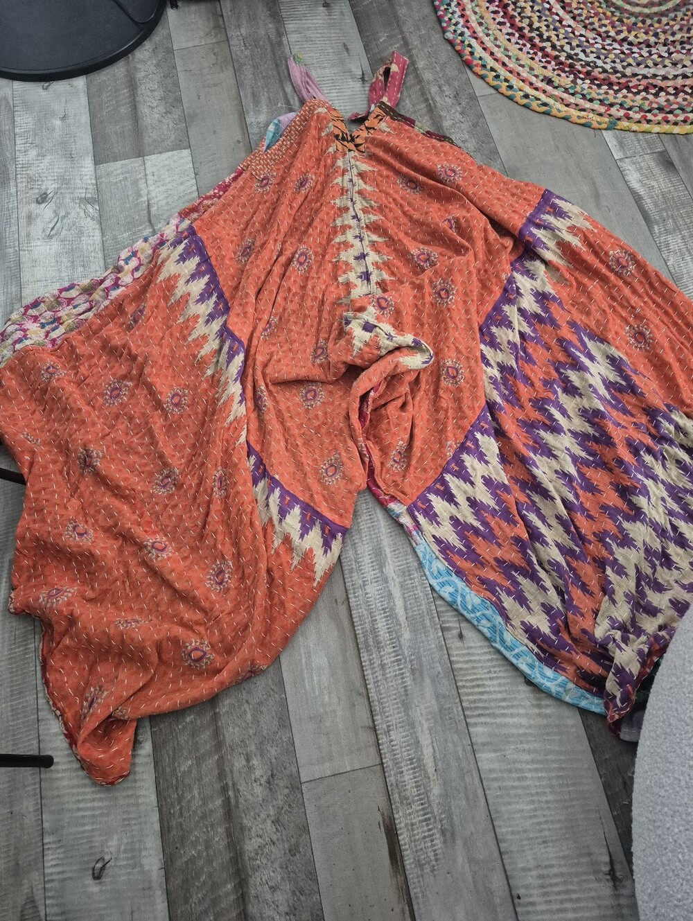 Custom High Quality Kantha Jumpsuit Reversible Harem Bohemian Patchwork L-XXL - Picture 6 of 14